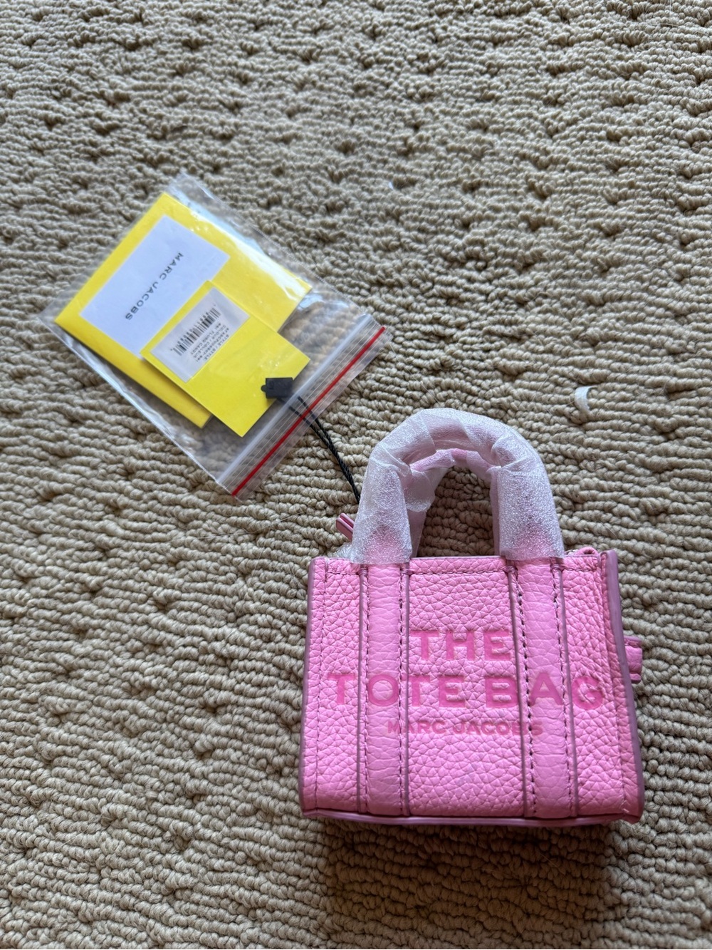 brand new Marc Jacobs The Leather Mini Tote Bag in Pink